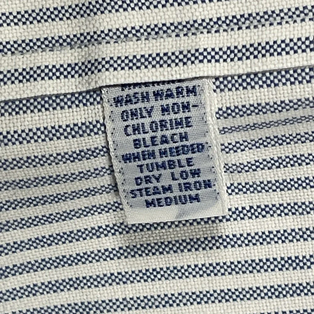 Vtg Polo Ralph Lauren Yarmouth cotton Oxford LS Shirt Men's 17.5-35 Blue Striped